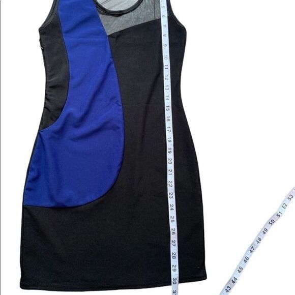 80’s 90’s Inspired Color Block Form Fitting Dress - Picture 4 of 4